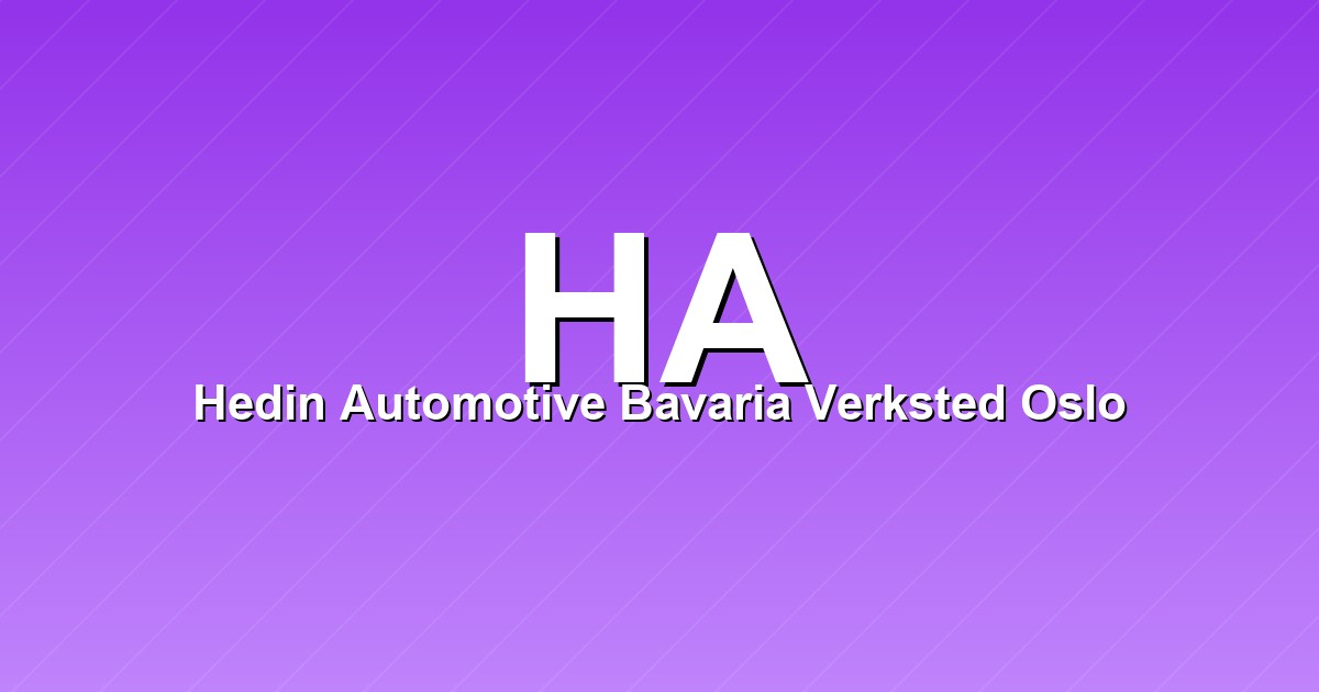 Hedin Automotive Bavaria Verksted Oslo – bilde av verkstedet